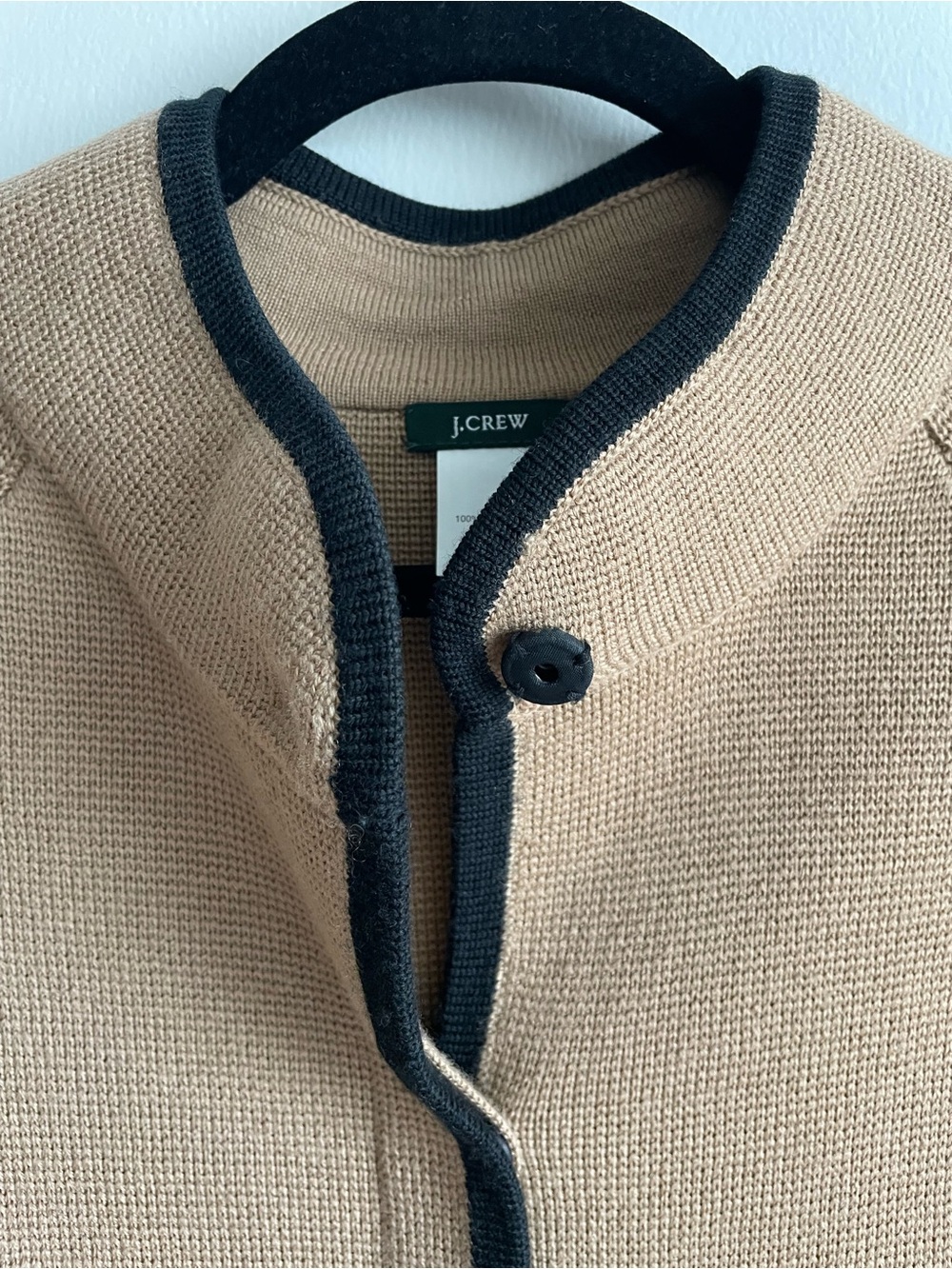 J. Crew merino wool camel black cape jacket classic special event L - Picture 2 of 7